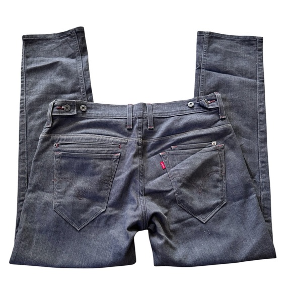 Levis 511 Skinny Two Horse Brand Adjustable Waist Jeans Men 34/30 Dark Gray - Picture 1 of 7